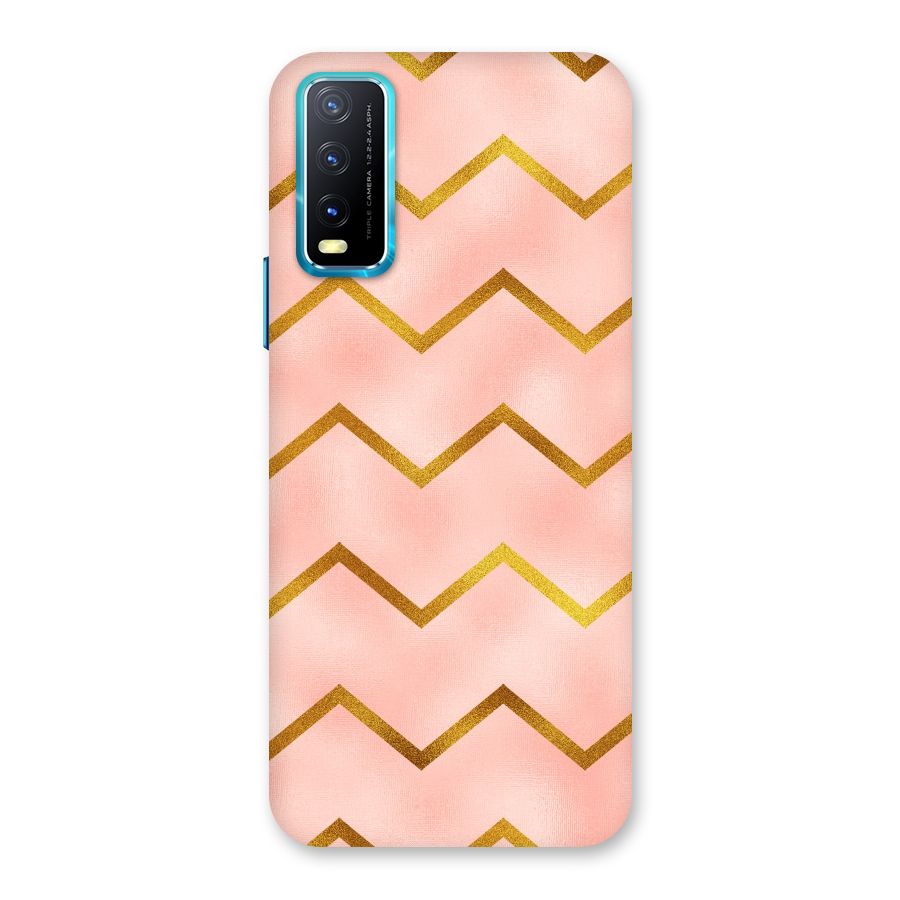 Gold Pink Pattern Back Case for Vivo Y20