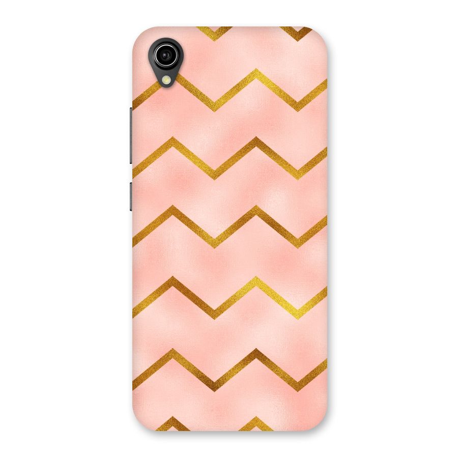 Gold Pink Pattern Back Case for Vivo Y90