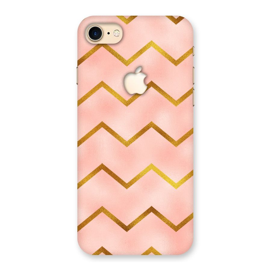 Gold Pink Pattern Back Case for iPhone 7 Apple Cut