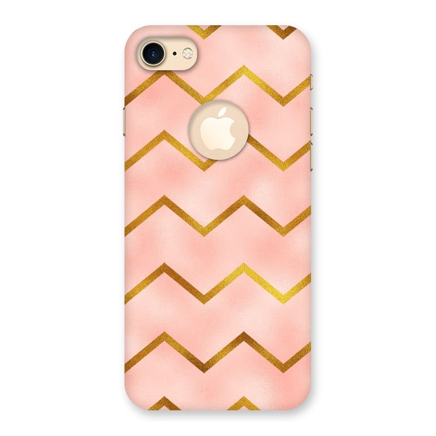 Gold Pink Pattern Back Case for iPhone 7 Logo Cut