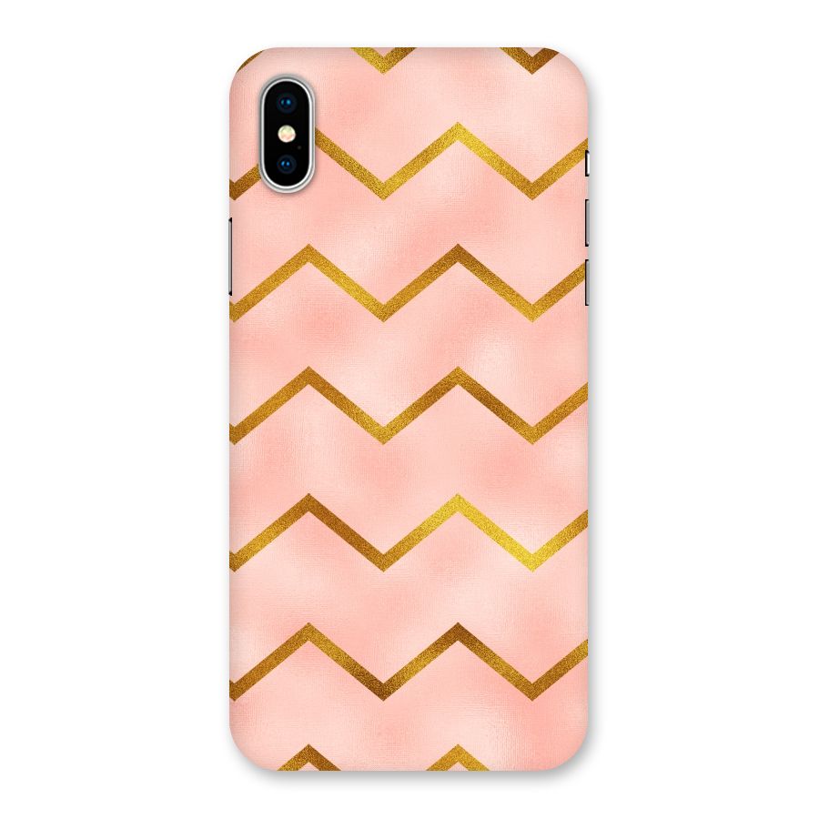 Gold Pink Pattern Back Case for iPhone XS