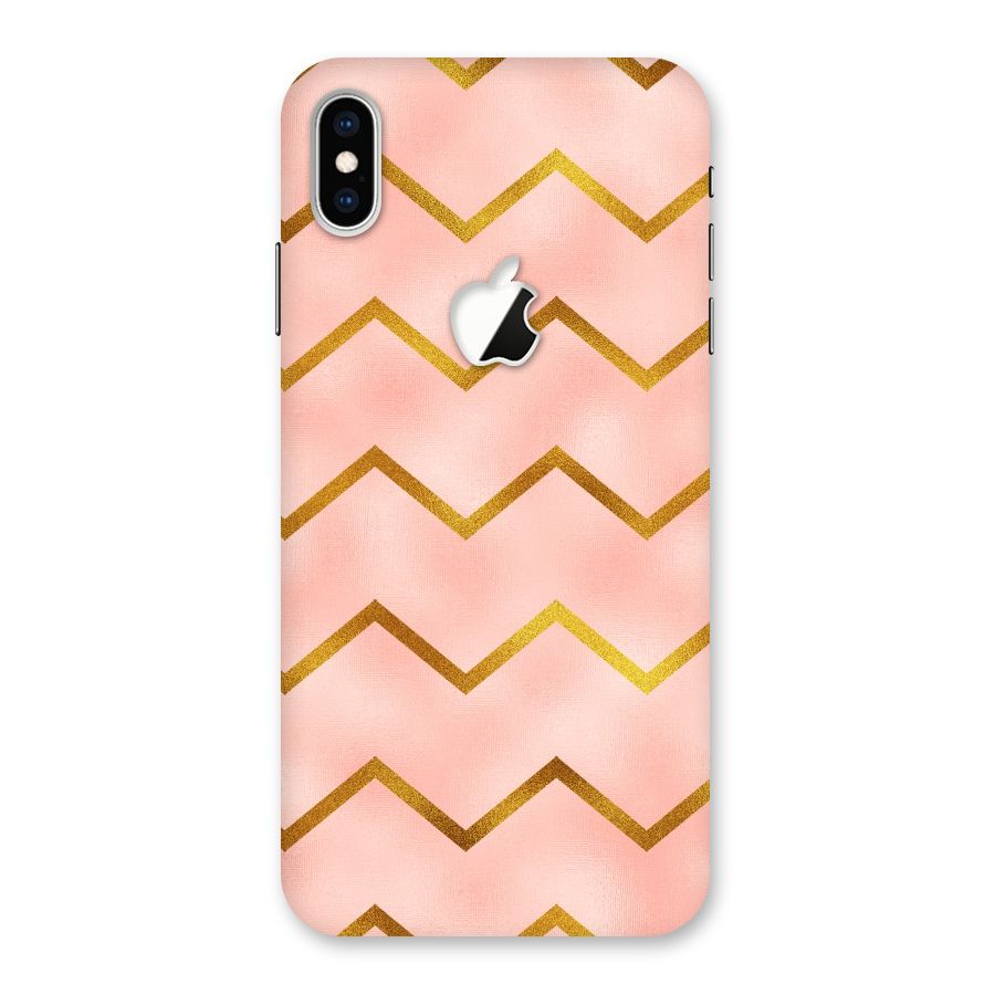 Gold Pink Pattern Back Case for iPhone XS Max Apple Cut