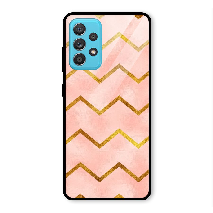 Gold Pink Pattern Glass Back Case for Galaxy A52