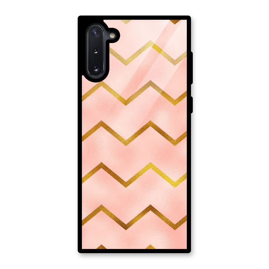 Gold Pink Pattern Glass Back Case for Galaxy Note 10