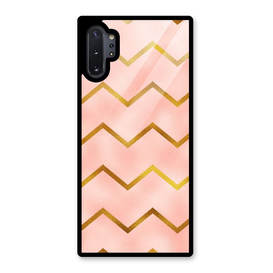 Gold Pink Pattern Glass Back Case for Galaxy Note 10 Plus