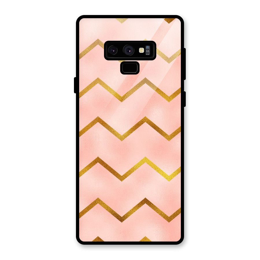 Gold Pink Pattern Glass Back Case for Galaxy Note 9