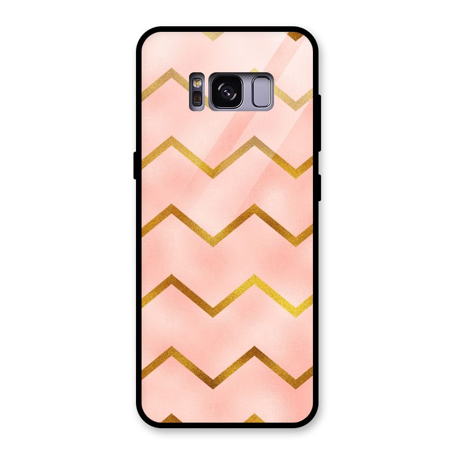 Gold Pink Pattern Glass Back Case for Galaxy S8