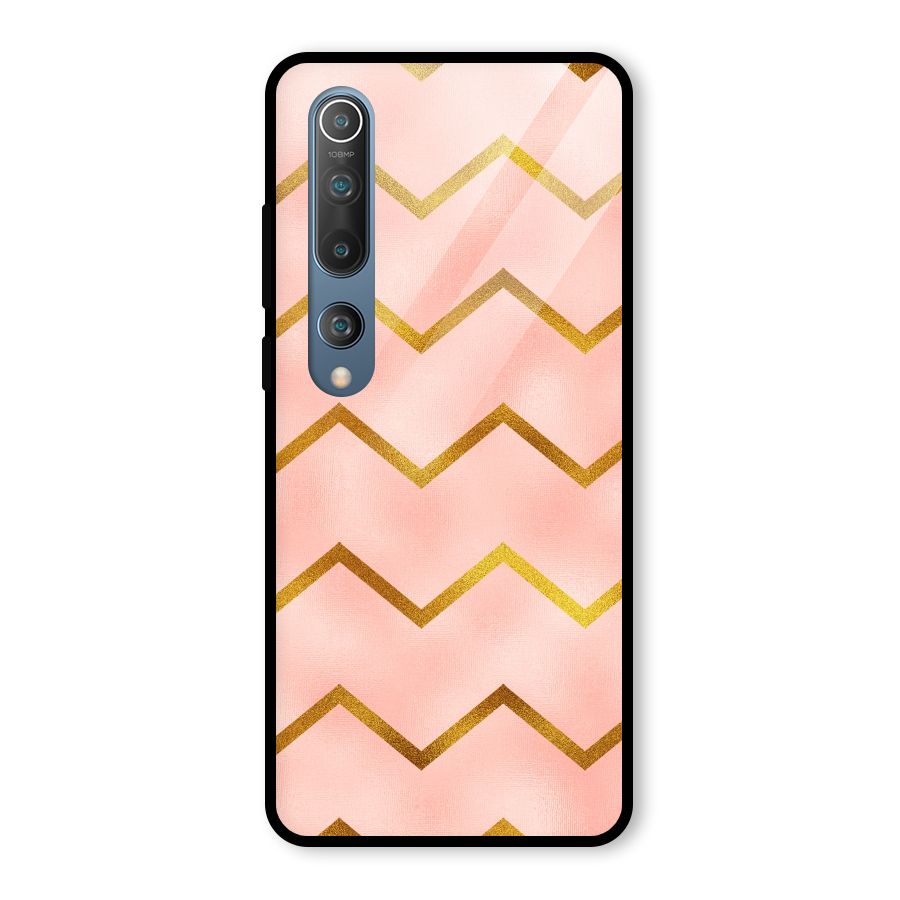 Gold Pink Pattern Glass Back Case for Mi 10
