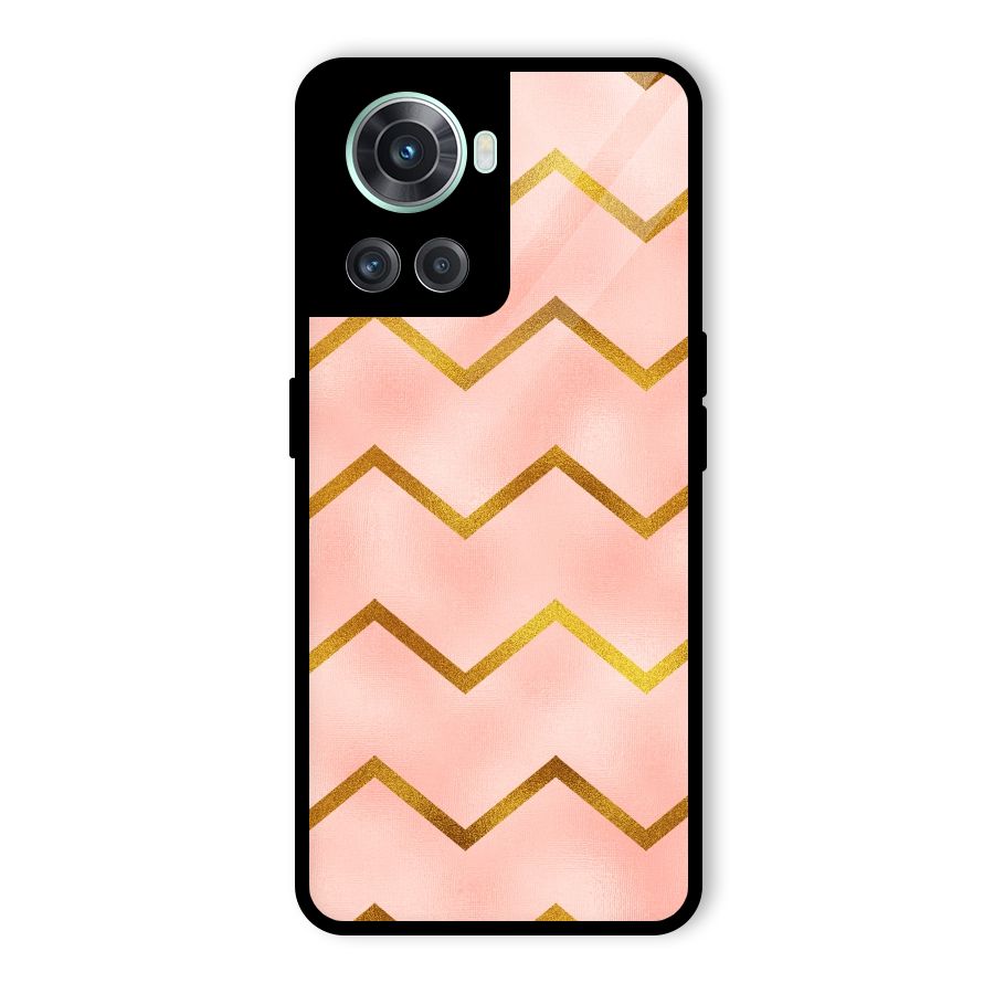 Gold Pink Pattern Glass Back Case for OnePlus 10R