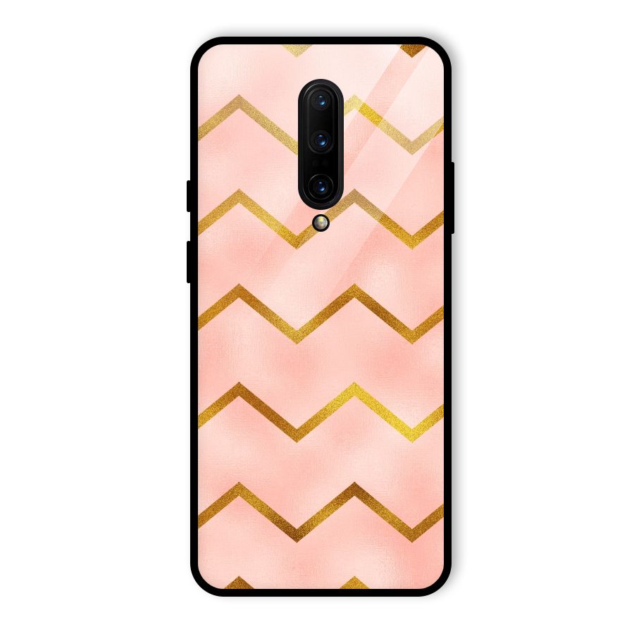 Gold Pink Pattern Glass Back Case for OnePlus 7 Pro