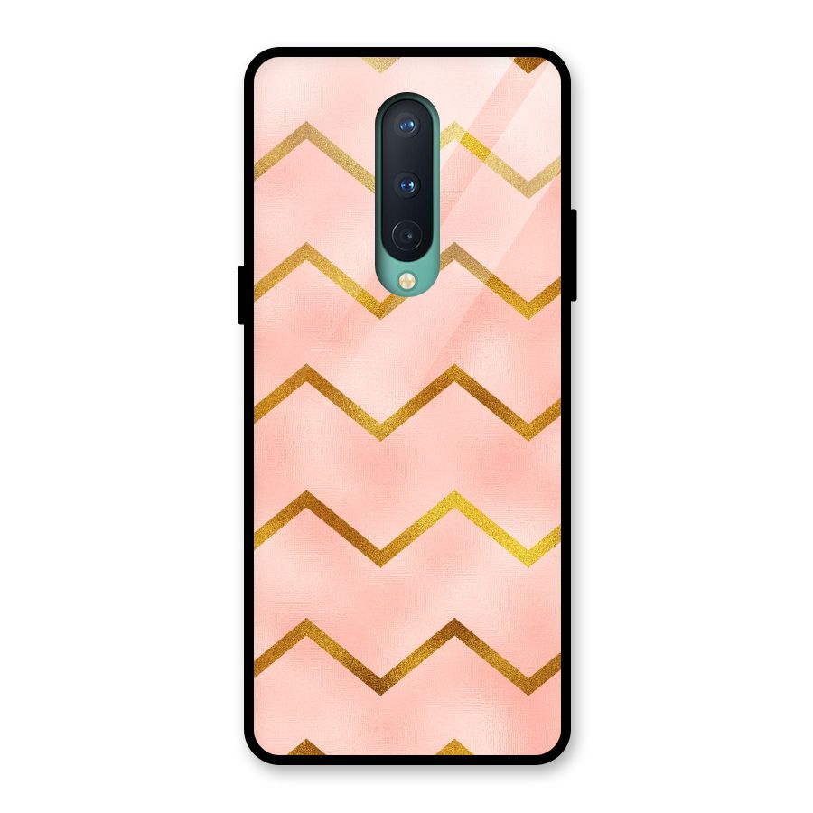 Gold Pink Pattern Glass Back Case for OnePlus 8