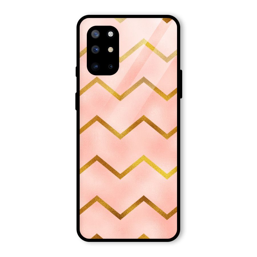 Gold Pink Pattern Glass Back Case for OnePlus 8T