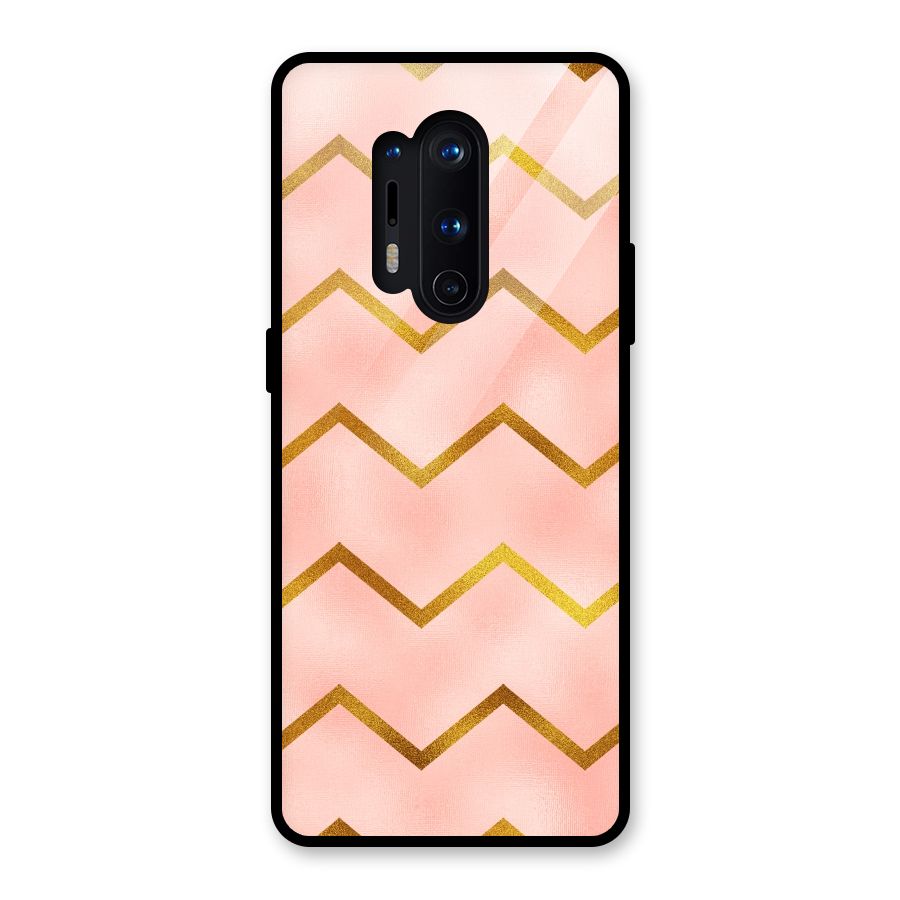 Gold Pink Pattern Glass Back Case for OnePlus 8 Pro