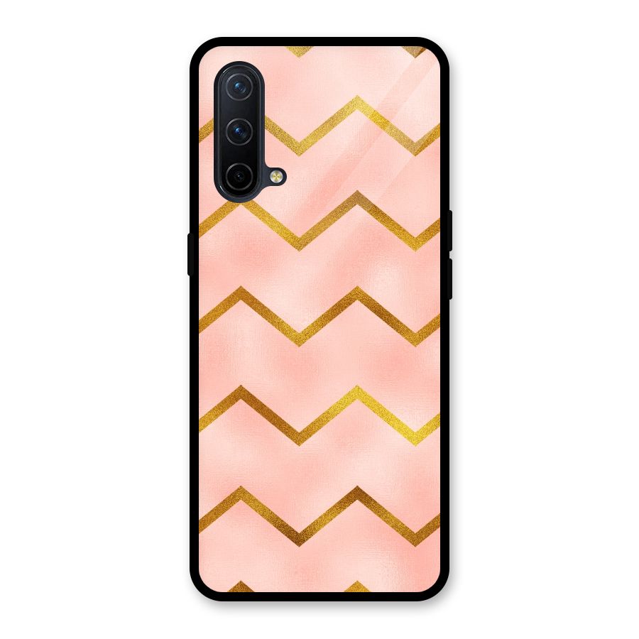 Gold Pink Pattern Glass Back Case for OnePlus Nord CE 5G