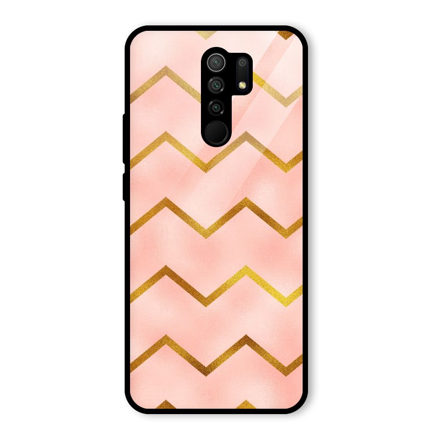 Gold Pink Pattern Glass Back Case for Poco M2
