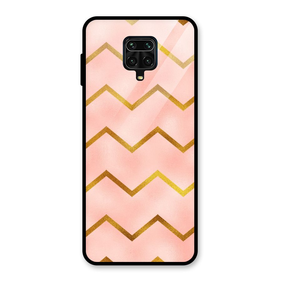 Gold Pink Pattern Glass Back Case for Poco M2 Pro