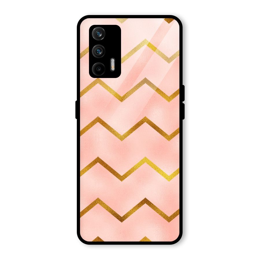 Gold Pink Pattern Glass Back Case for Realme GT 5G