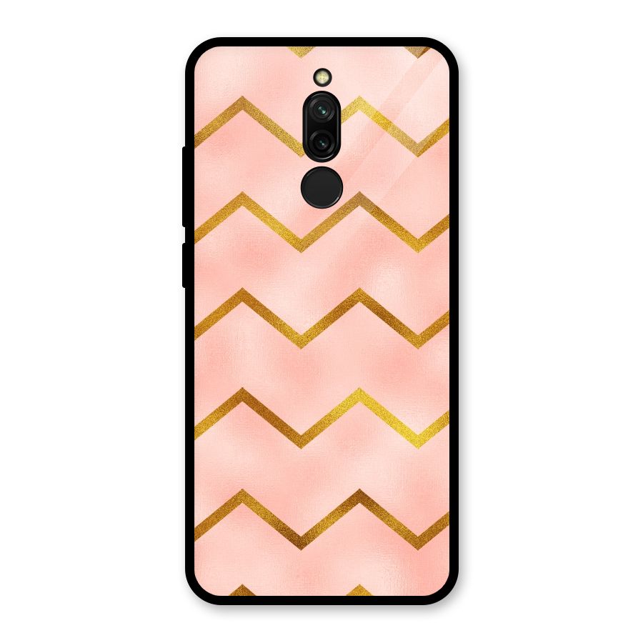 Gold Pink Pattern Glass Back Case for Redmi 8