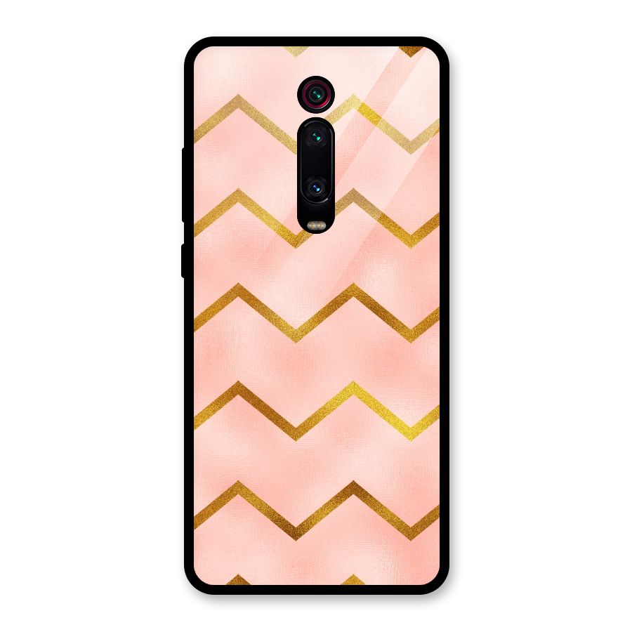 Gold Pink Pattern Glass Back Case for Redmi K20