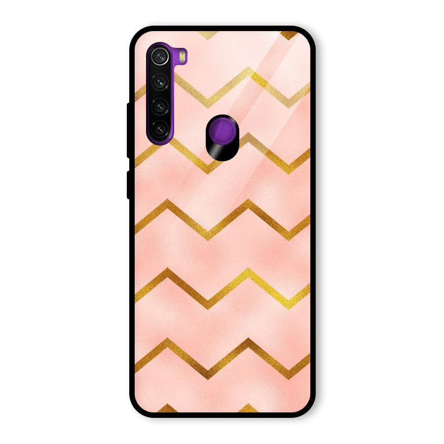 Gold Pink Pattern Glass Back Case for Redmi Note 8