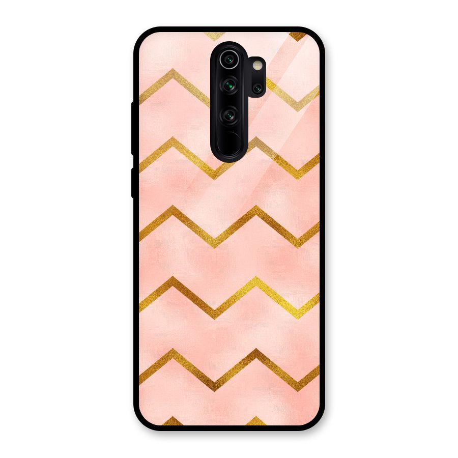 Gold Pink Pattern Glass Back Case for Redmi Note 8 Pro