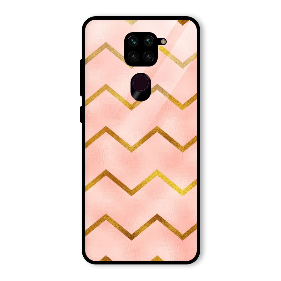 Gold Pink Pattern Glass Back Case for Redmi Note 9