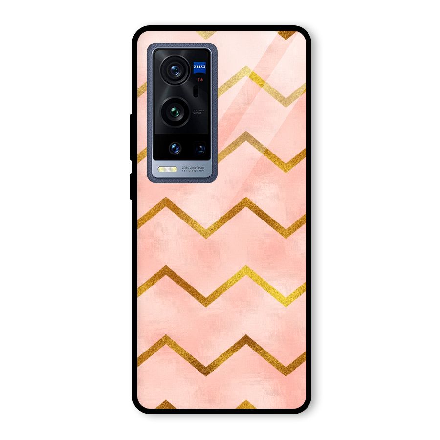 Gold Pink Pattern Glass Back Case for Vivo X60 Pro Plus