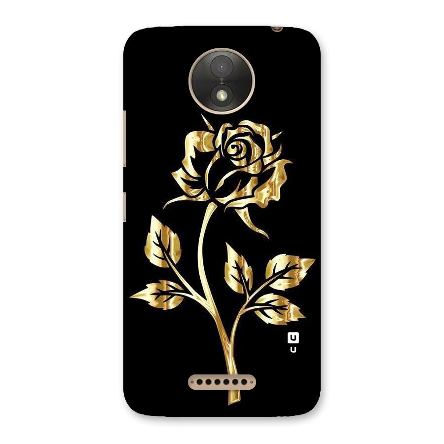 Gold Rose Back Case for Moto C Plus