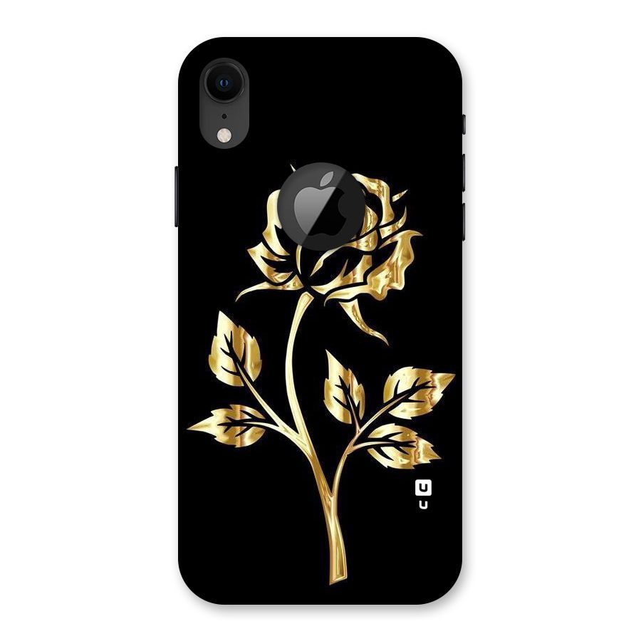 Gold Rose Back Case for iPhone XR Logo Cut