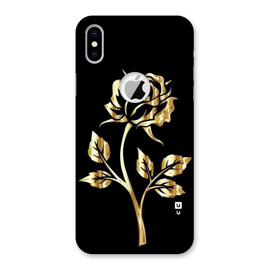 Gold Rose Back Case for iPhone X Logo Cut