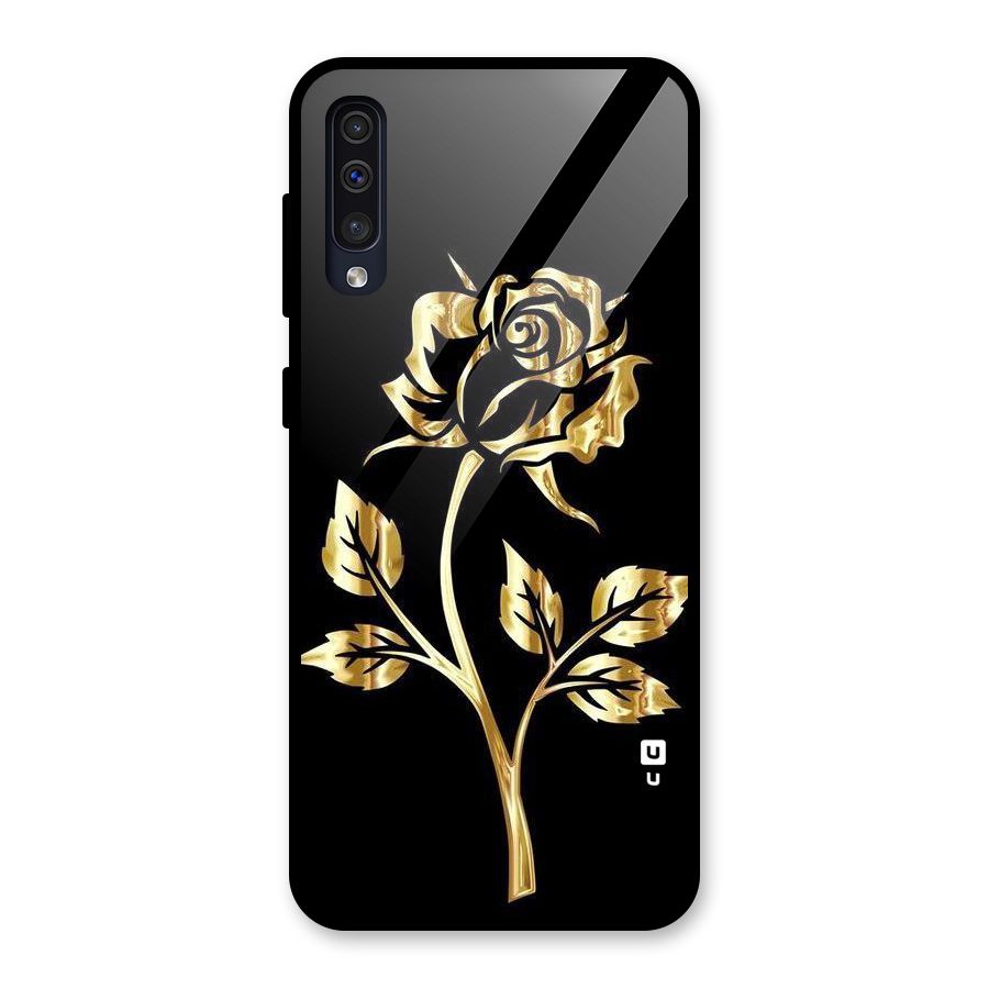 Gold Rose Glass Back Case for Galaxy A30s