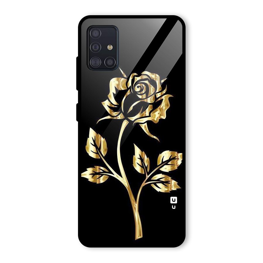 Gold Rose Glass Back Case for Galaxy A51