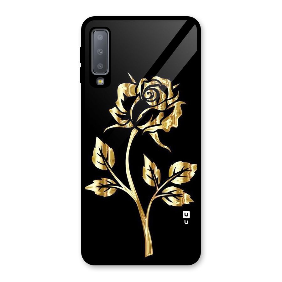 Gold Rose Glass Back Case for Galaxy A7 (2018)