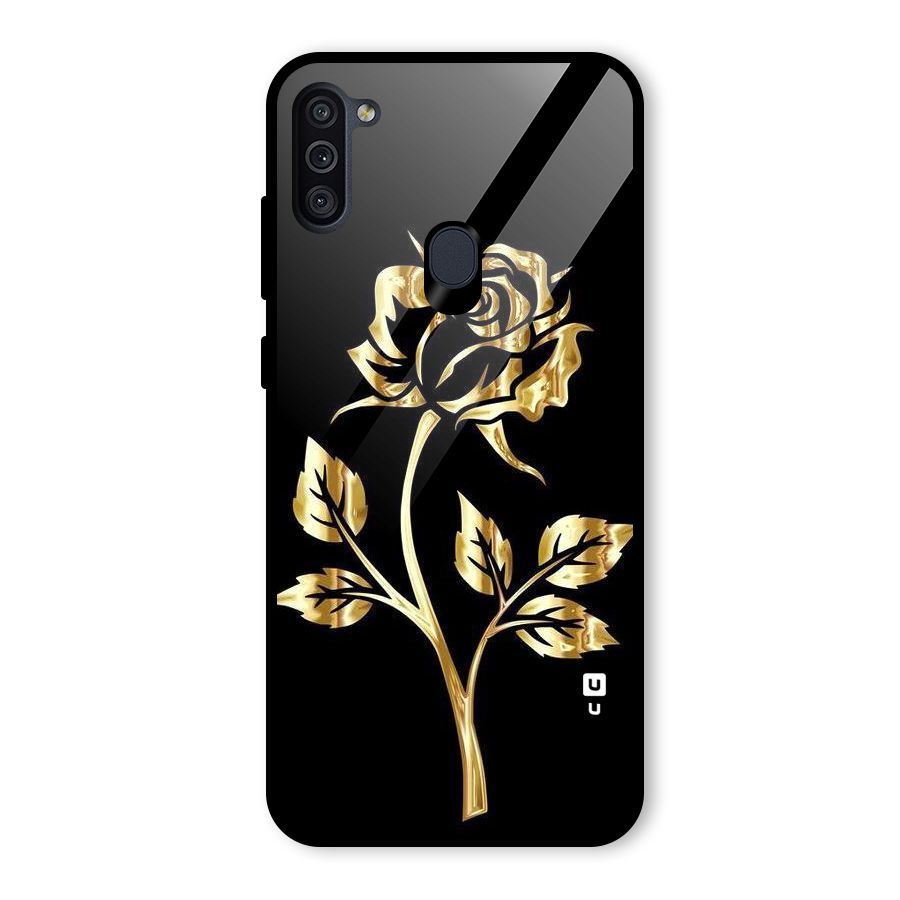 Gold Rose Glass Back Case for Galaxy M11
