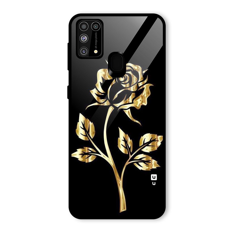 Gold Rose Glass Back Case for Galaxy M31