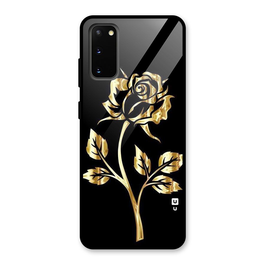 Gold Rose Glass Back Case for Galaxy S20