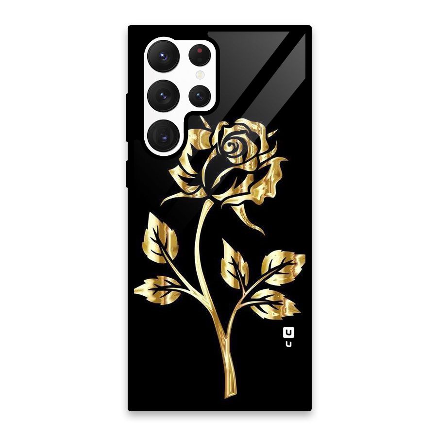 Gold Rose Glass Back Case for Galaxy S22 Ultra 5G