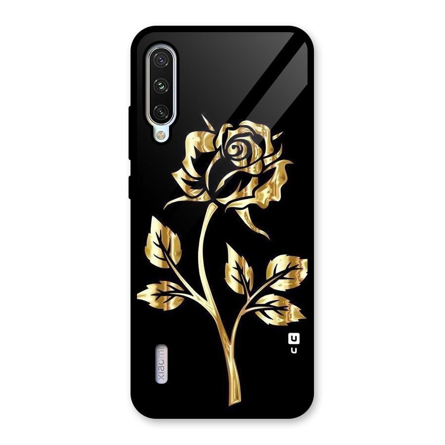 Gold Rose Glass Back Case for Mi A3