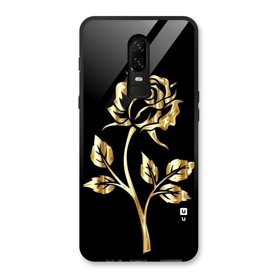 Gold Rose Glass Back Case for OnePlus 6