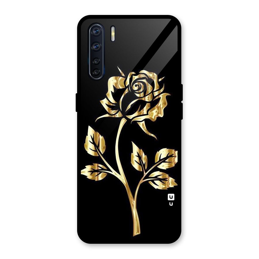Gold Rose Glass Back Case for Oppo F15