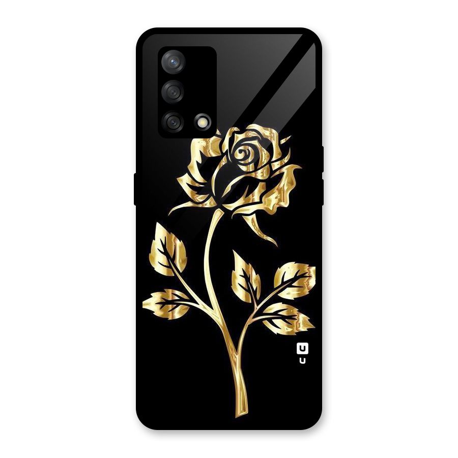 Gold Rose Glass Back Case for Oppo F19
