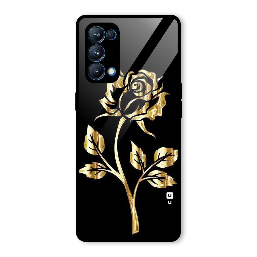 Gold Rose Glass Back Case for Oppo Reno5 Pro 5G