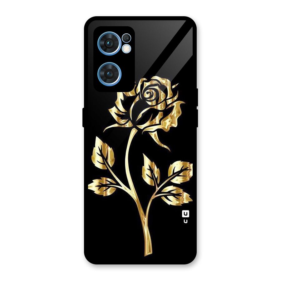 Gold Rose Glass Back Case for Oppo Reno7 5G