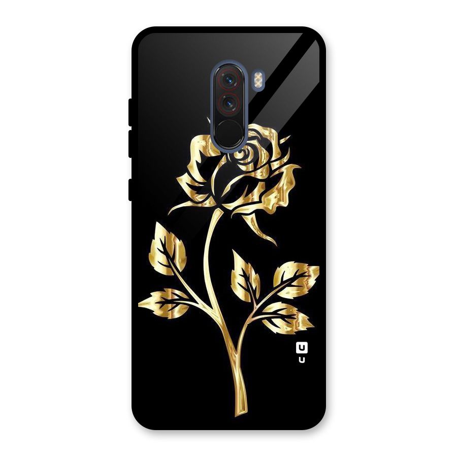 Gold Rose Glass Back Case for Poco F1