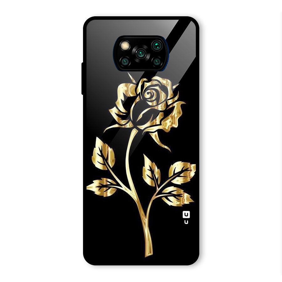 Gold Rose Glass Back Case for Poco X3 Pro