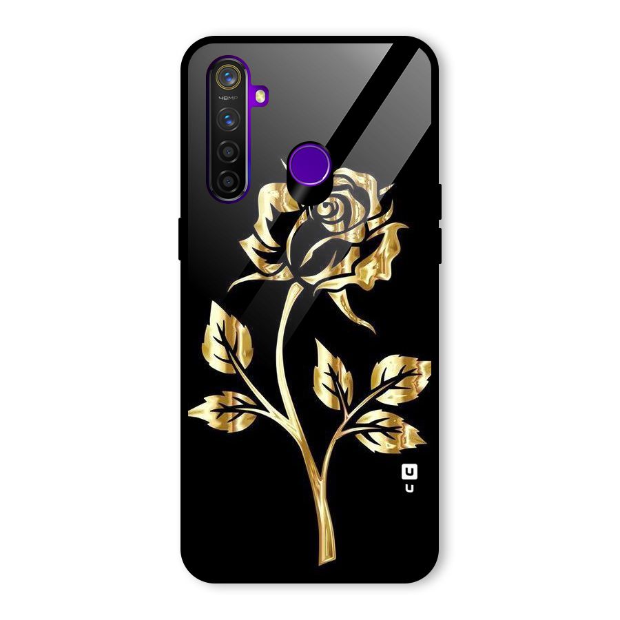 Gold Rose Glass Back Case for Realme 5 Pro