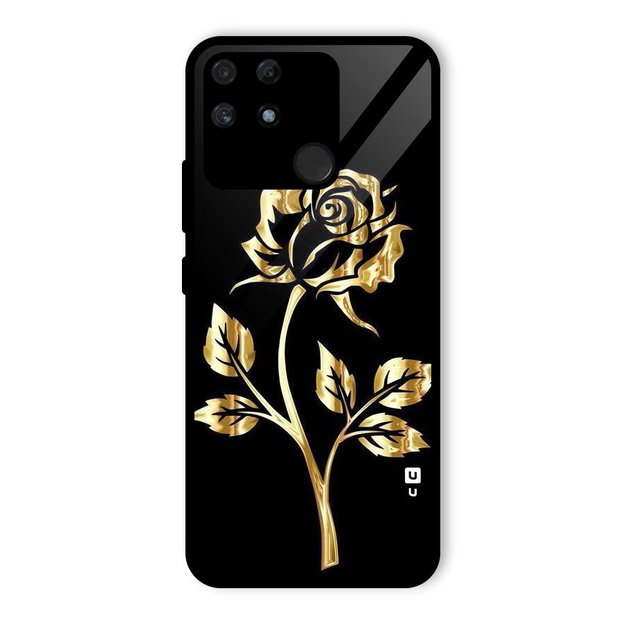 Gold Rose Glass Back Case for Realme Narzo 50A