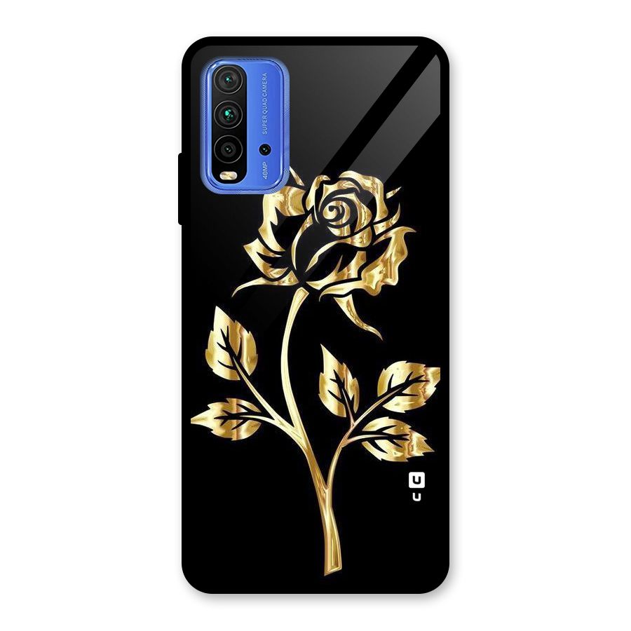 Gold Rose Glass Back Case for Redmi 9 Power
