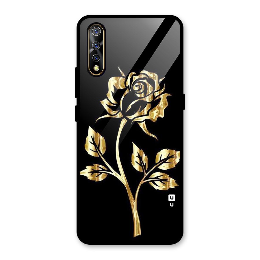 Gold Rose Glass Back Case for Vivo S1