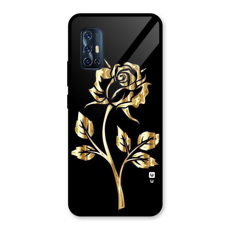 Gold Rose Glass Back Case for Vivo V17